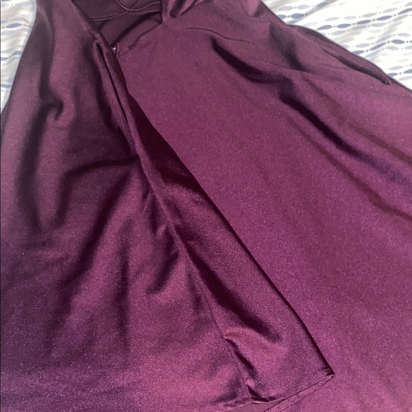 City Studio Dark Purple High Low Wrap Dress - Picture 6 of 7